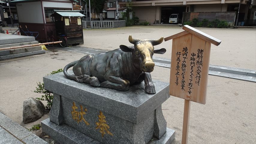 撫で牛の写真